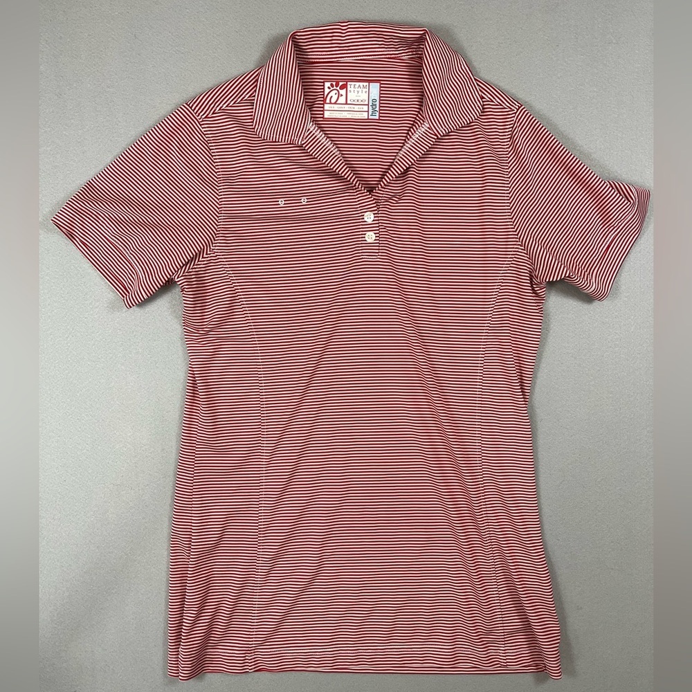 🐮 Chick-fil-A Team Style HydroChill Polo Red Stripe Women’s S Employee Uniform
